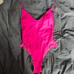 Hot pink one piece bathing suit